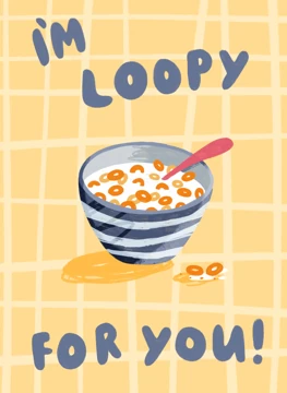 Loopy Cereal Valentine's Card