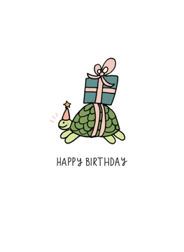 Tortoise Present Happy Birthday