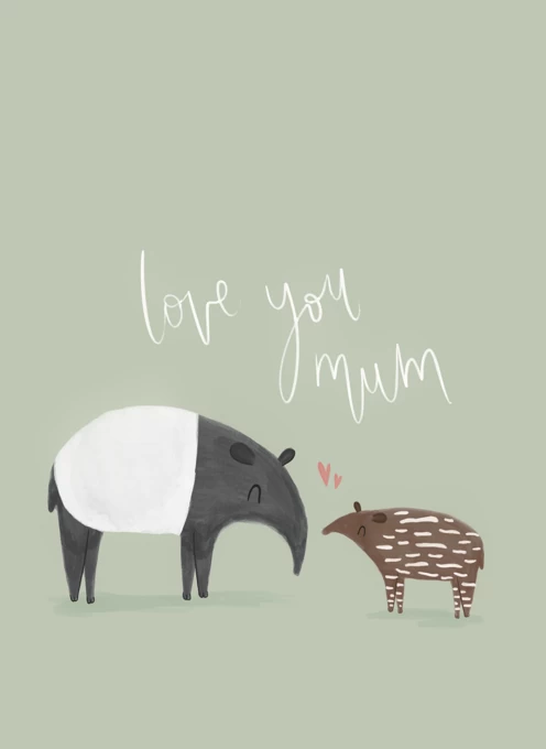 Cute Tapir Mum and Baby