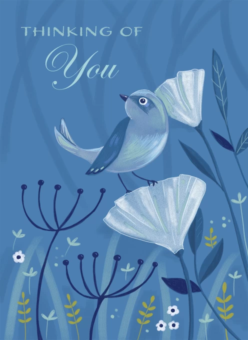 Thinking of You Blue Bird Floral