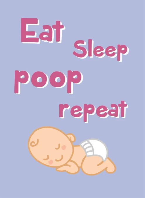 Eat Sleep Poop Repeat - New Baby Card