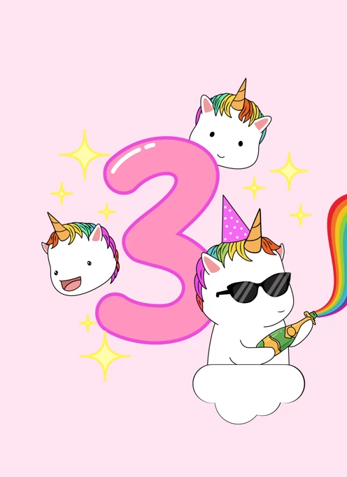 3rd Birthday with Unicorns
