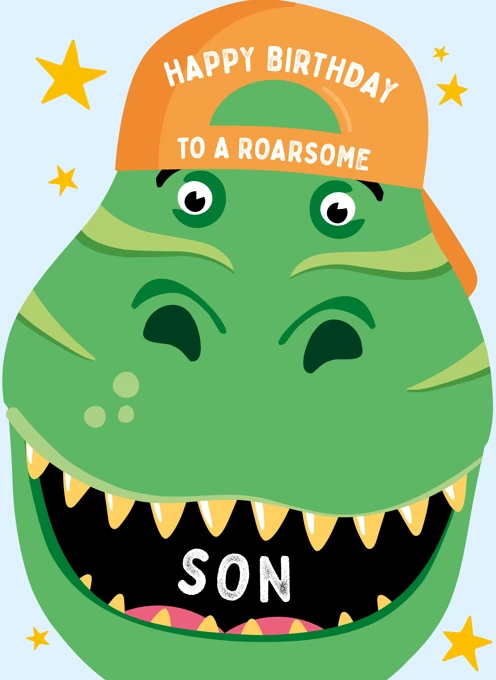 Roarsome Son Dinosaur Birthday Card
