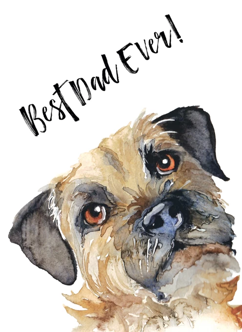 Border Terrier Card for Dad