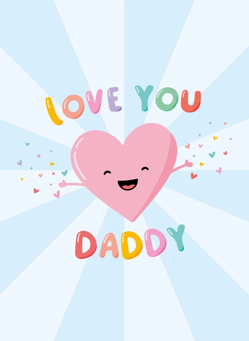 Love You Daddy Heart Card