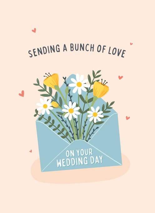 Sending A Bunch of Love Wedding Card