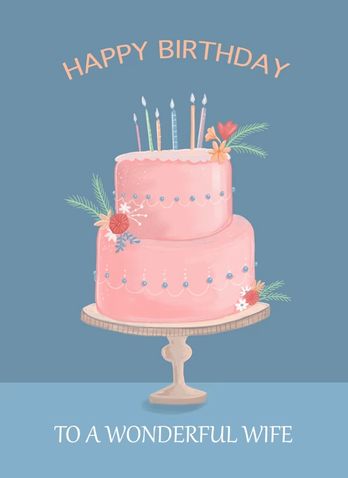 Wife Birthday Pretty Pink Cake