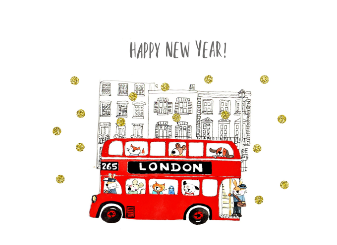 Happy New Year London Bus