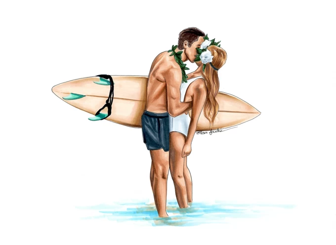 Surfer Couple