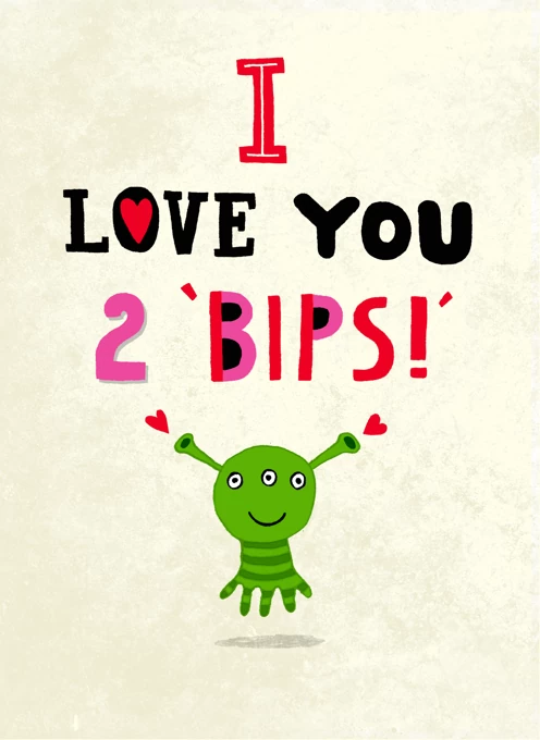 I Love You 2 Beeps! Alien Design