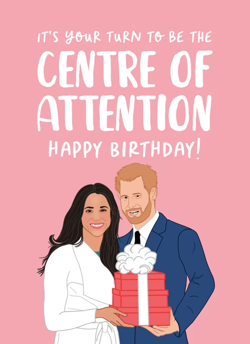 Funny Prince Harry & Meghan Birthday Card by The Cake Thief | Cardly