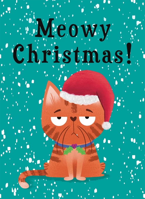 Grumpy Cat Meowy Christmas Card