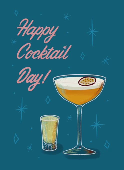 Pornstar Martini Cocktail Day Birthday Card