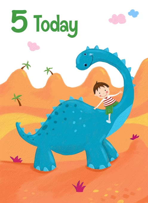 5 Today Birthday Boy Dinosaur