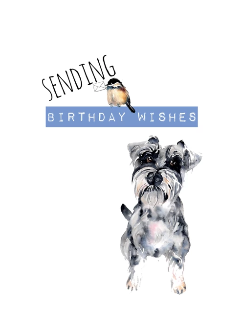 Schnauzer Sending Birthday Wishes