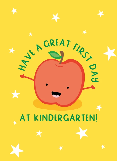 Happy Apple 1st Day At Kindergarten