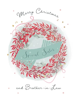 Sister And Brother In Law Festive Foil Christmas Card