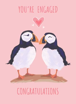 You're Engaged Loved Up Puffins