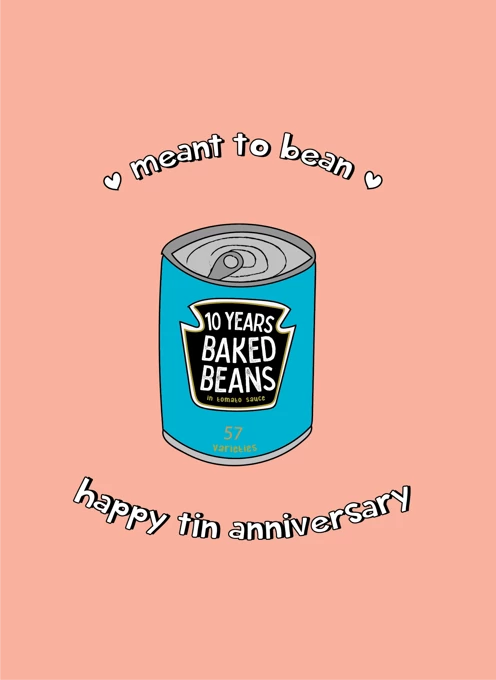 Meant to Bean - Happy Tin Anniversary