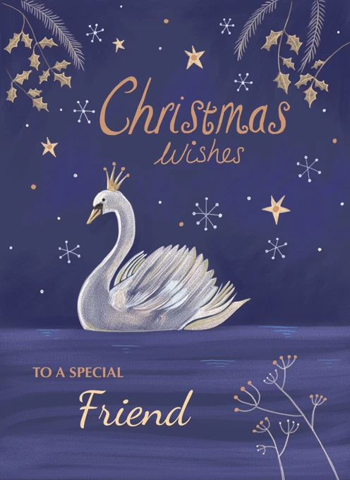 Friend Christmas Wishes Swan
