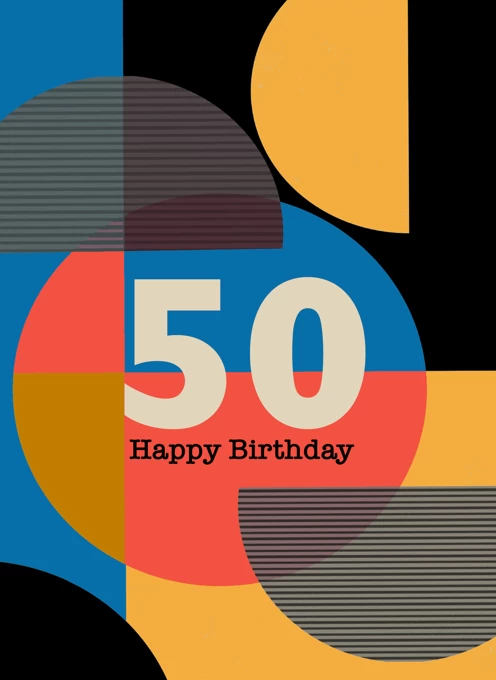 Age 50 Retro Style Birthday card