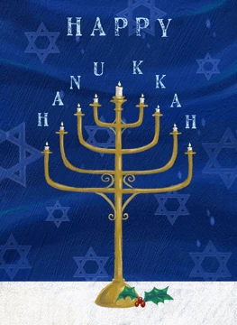 Happy Hanukkah Candles Stand