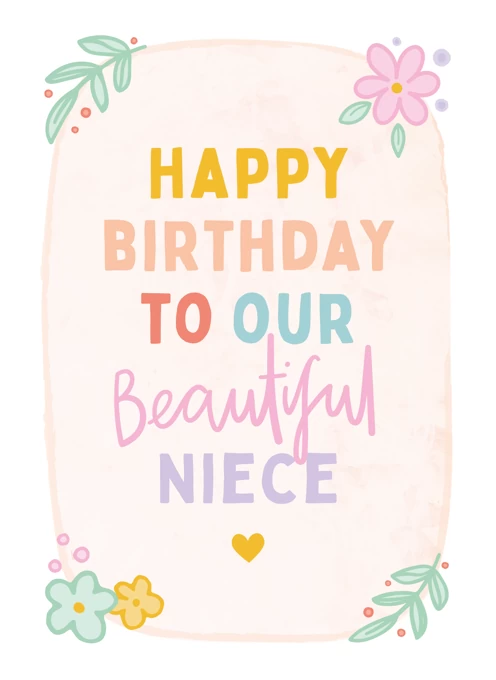 Beautiful Niece Birthday Card