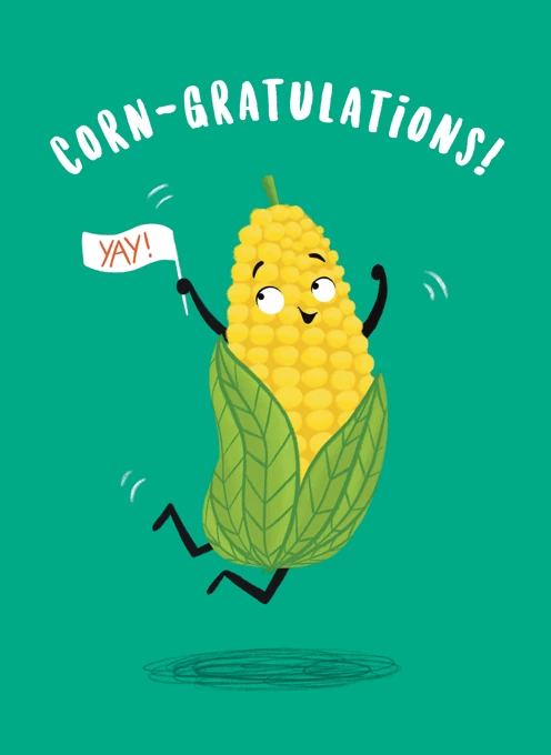 Corn-gratulations! Funny Sweetcorn Card
