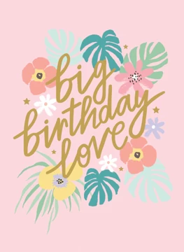 Big Birthday Love Greetings Card