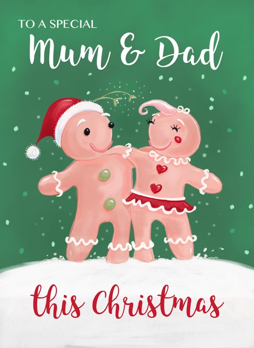 Mum and Dad Christmas Gingerbread Couple
