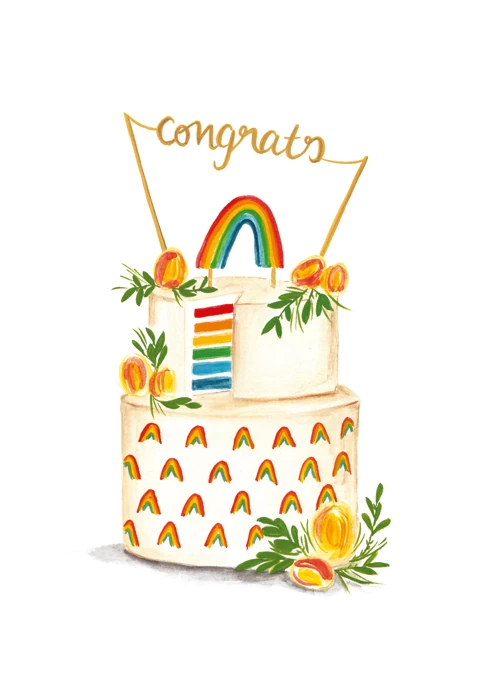 Rainbow Cake - Congrats!