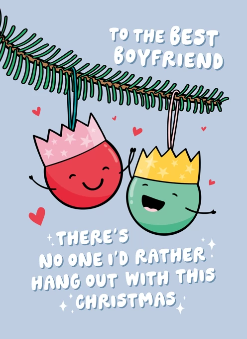Cute Baubles Boyfriend Card