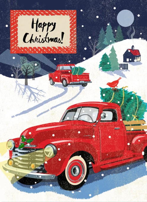 Christmas Tree Truck Card