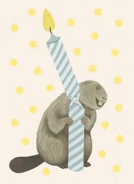 Beaver Candle Birthday