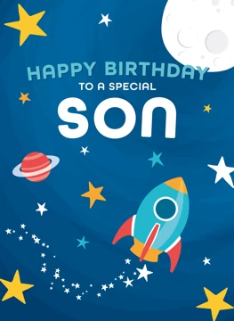 Space Birthday Card Son