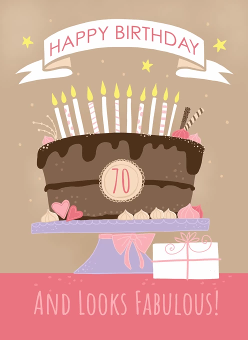 70th Birthday Chocolate Cake