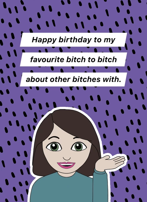 Bitchy Friends Emoji Birthday Card