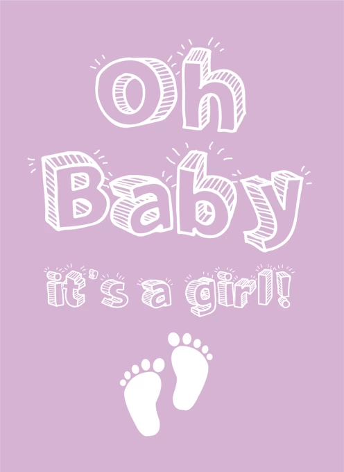 Oh Baby - Baby Girl Card