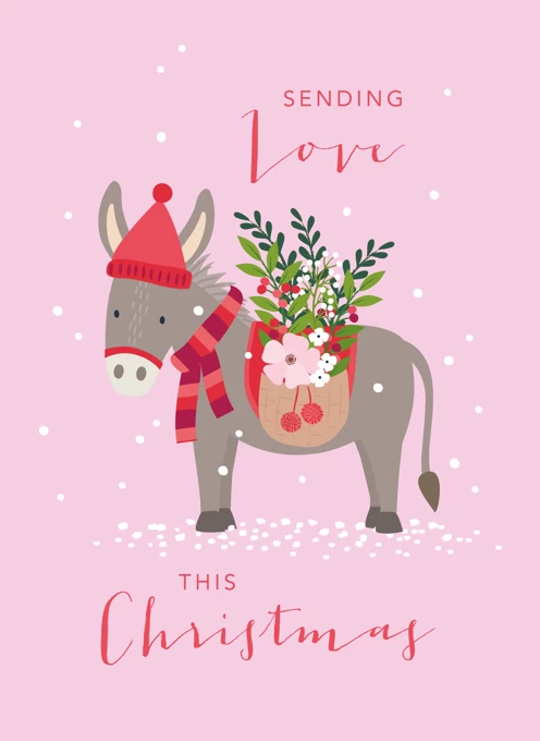 Sending Love Christmas Donkey