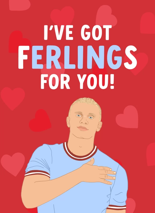 Funny Erling Haaland Football Valentine's Day Card