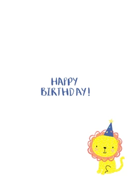 Son Happy First Birthday Lion Card